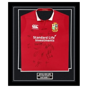 Framed British & Irish Lions Signed Shirt - Series Drawn 1-1 vs All Blacks 2017