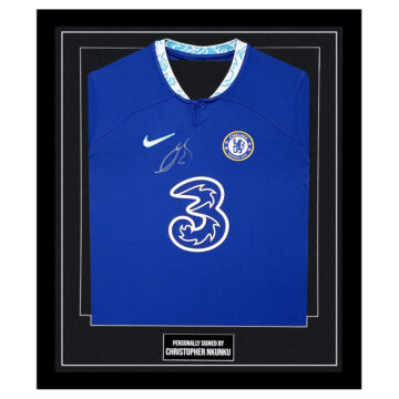 Framed Christopher Nkunku Signed Shirt - Chelsea Autograph