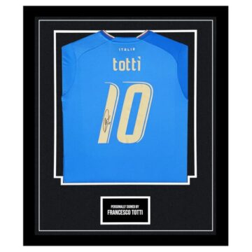 Framed Francesco Totti Signed Shirt - Italy Icon Autograph