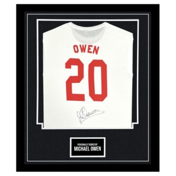 Framed Michael Owen Signed Shirt - England Icon Autograph