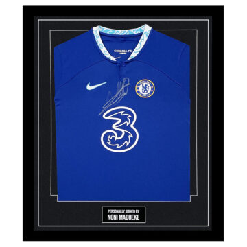 Framed Noni Madueke Signed Shirt - Chelsea Autograph