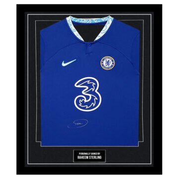 Framed Raheem Sterling Signed Shirt - Chelsea FC Autograph