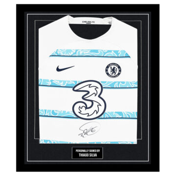 Framed Thiago Silva Signed Shirt - Chelsea FC Autograph