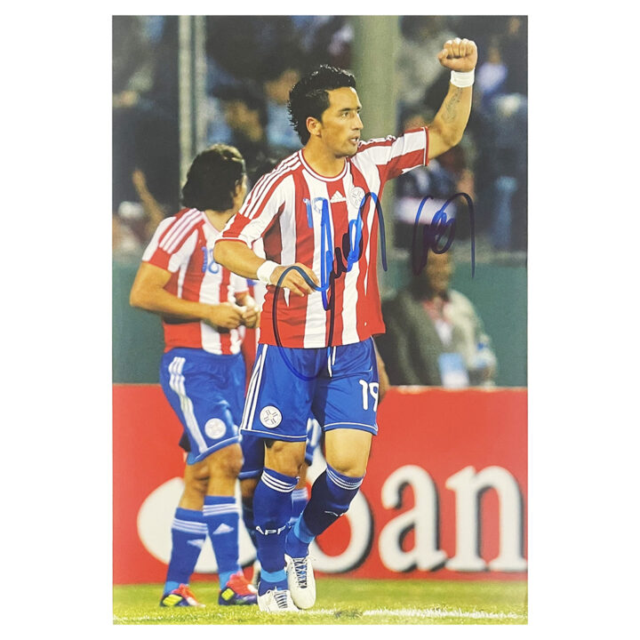 Lucas Barrios Signed Poster Photo 18x12 - Paraguay Icon