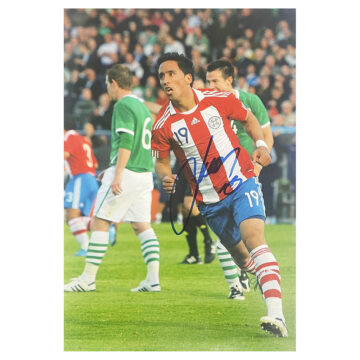 Signed Lucas Barrios Poster Photo 18x12 - Paraguay Icon Autograph