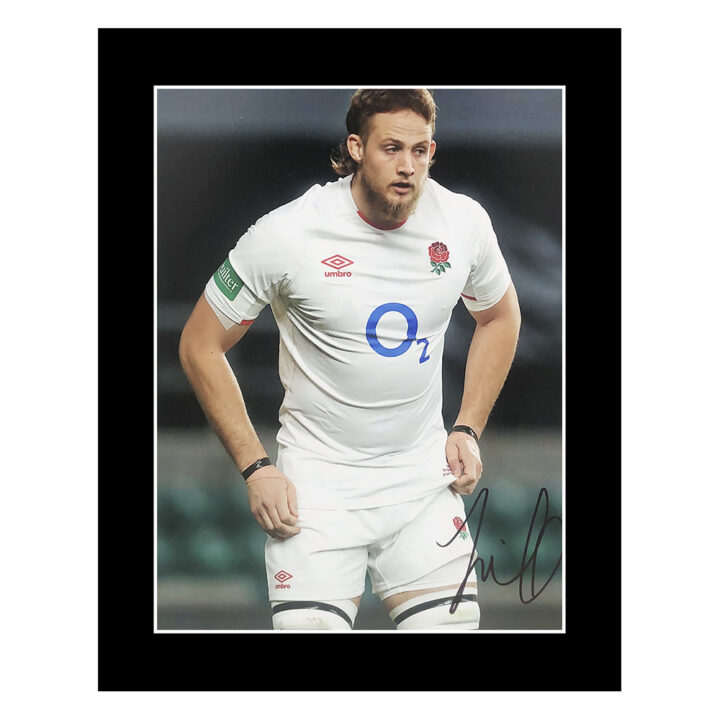 Jonny Hill Signed Photo Display - 12x10 England Rugby Icon