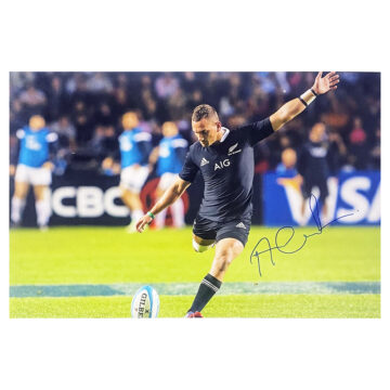 Signed Aaron Cruden Poster Photo - 18x12 New Zealand Rugby Icon