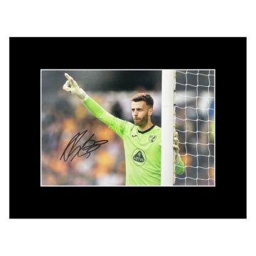 Signed Angus Gunn Photo Display 16x12 - Norwich City Icon