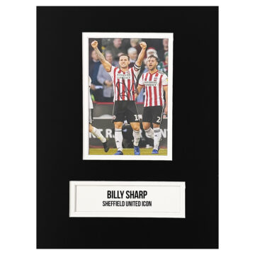 Signed Billy Sharp Photo Display - 12x8 Sheffield United Icon