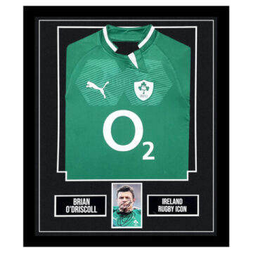 Signed Brian O'Driscoll Framed Display Shirt - Ireland Rugby Icon