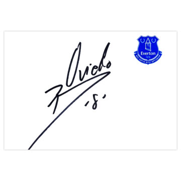 Signed Bryan Oviedo White Card - Everton Autograph