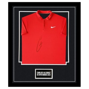 Signed Carlos Alcaraz Framed Shirt - US Open Winner 2022