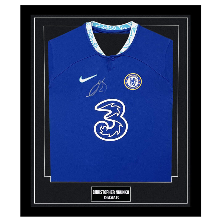 Signed Christopher Nkunku Framed Shirt - Chelsea FC