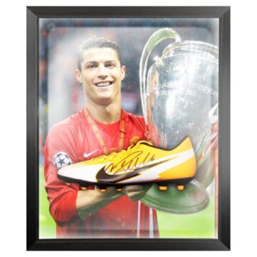 Signed Cristiano Ronaldo Football Boot – Framed Champions League Winner