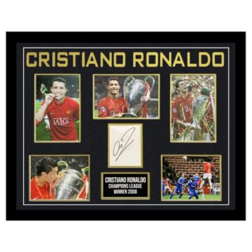 Signed Cristiano Ronaldo Photo Display – Framed Champions League Winner 2008