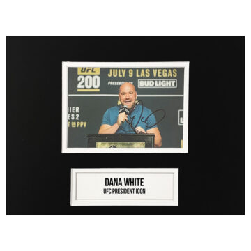 Signed Dana White Photo Display - 12x8 UFC President Icon