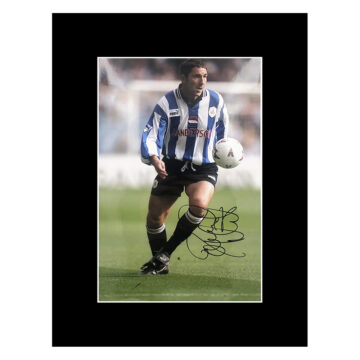 Signed David Hirst Photo Display - 16x12 Sheffield Wednesday Icon