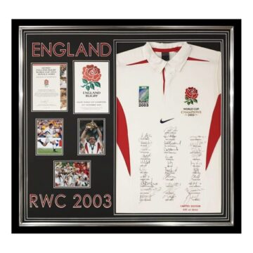 Signed England Rugby Jersey Framed – Rugby World Cup Winners Shirt 2003