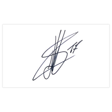 Signed Hernan Perez White Card - Espanyol Autograph