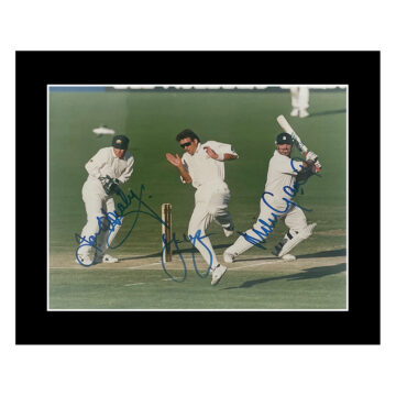 Signed Ian Healey, Mark Waugh & Mike Gatting Photo Display - 10x8 Ashes Icons