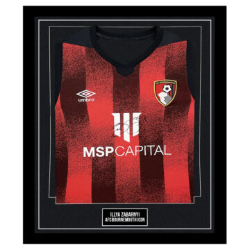 Signed Illya Zabarnyi Framed Shirt - AFC Bournemouth Icon