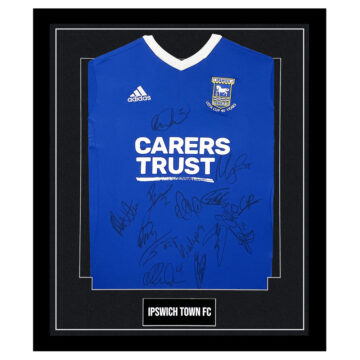 Signed Ipswich Town Framed Shirt FC - UEFA Cup 40 Years Anniversary Jersey