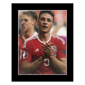 Signed James Chester Photo Display - 12x10 Wales Autograph