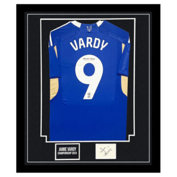 Signed Jamie Vardy Framed Display - Championship 2024 Shirt