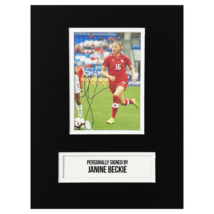 Signed Janine Beckie Photo Display - 12x8 Canada Icon