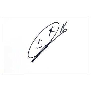 Signed Javi Lopez White Card - Espanyol Autograph