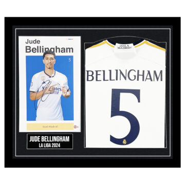 Signed Jude Bellingham Framed Display Shirt - La Liga 2024