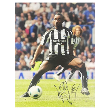 Signed Kazenga LuaLua Poster Photo - 18x12 Newcastle United Icon