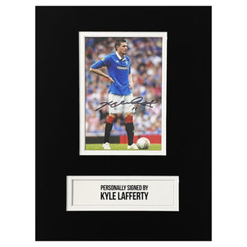 Signed Kyle Lafferty Photo Display - 12x8 Glasgow Rangers Icon