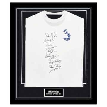 Signed Leeds United Framed Shirt - Centenary Cup Final 1972