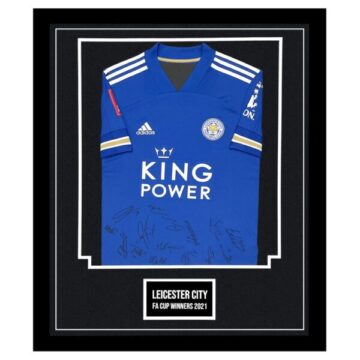 Signed Leicester City Shirt Framed – FA Cup Winners 2021 Jersey