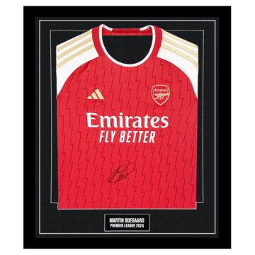 Signed Martin Odegaard Framed Arsenal Shirt - Premier League 2024