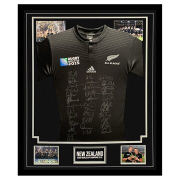 Signed New Zealand All Blacks Shirt Jersey - Rugby World Cup Champions 2015