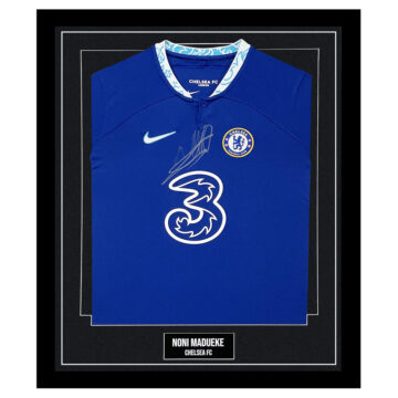 Signed Noni Madueke Framed Shirt - Chelsea FC