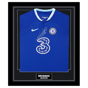 Signed Noni Madueke Framed Shirt - Chelsea Icon