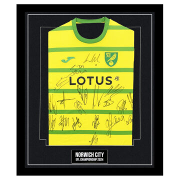 Signed Norwich City Framed Home Shirt - EFL Championship 2024