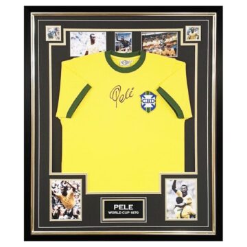 Signed Pele Shirt - Framed Brazil World Cup 1970