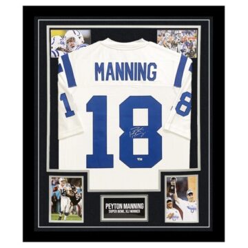 Signed Peyton Manning Framed Jersey - Super Bowl XLI Winner