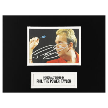 Signed Phil 'The Power' Taylor Photo Display - 12x8 Darts Icon Autograph