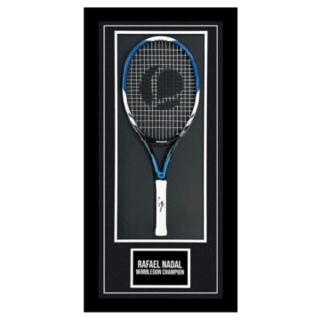 Signed Rafael Nadal Tennis Racket Framed - Wimbledon Champion