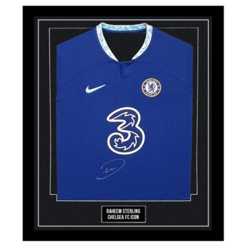 Signed Raheem Sterling Framed Shirt - Chelsea FC Icon