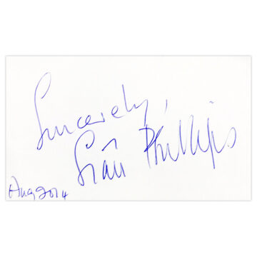 Signed Sian Phillips White Card - Film Autograph