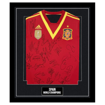 Signed Spain Framed Shirt - World Champions Squad