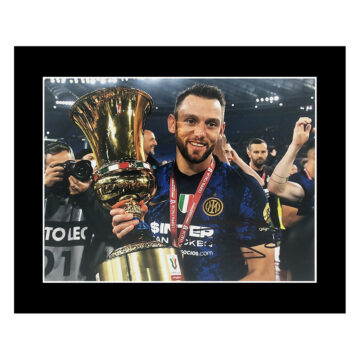 Signed Stefan de Vrij Photo Display - 12x10 Coppa Italia Winner 2022