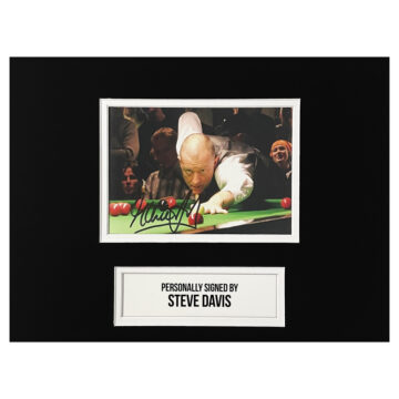 Signed Steve Davis Photo Display - 12x8 Snooker Icon Autograph