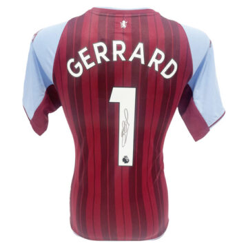 Signed Steven Gerrard Shirt – Aston Villa Manager Autograph